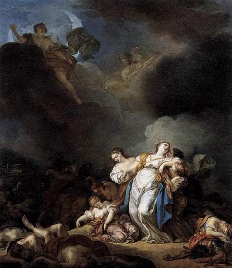Anicet-Charles-Gabriel Lemonnier Apollo and Diana Attacking Niobe and her Children Norge oil painting art